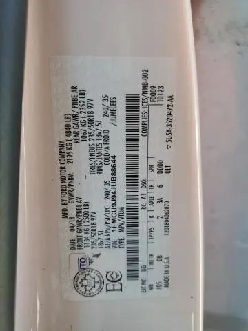 2018 FORD ESCAPE TITANIUM  