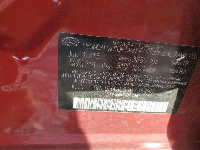 2016 HYUNDAI ELANTRA SE  