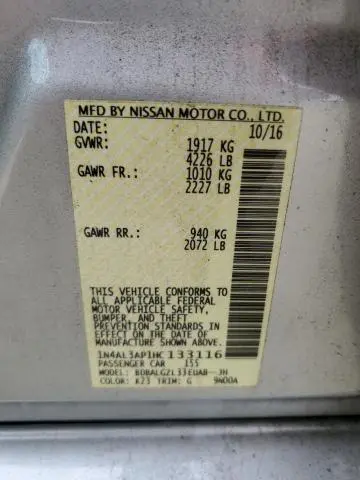 2017 NISSAN ALTIMA 2.5  