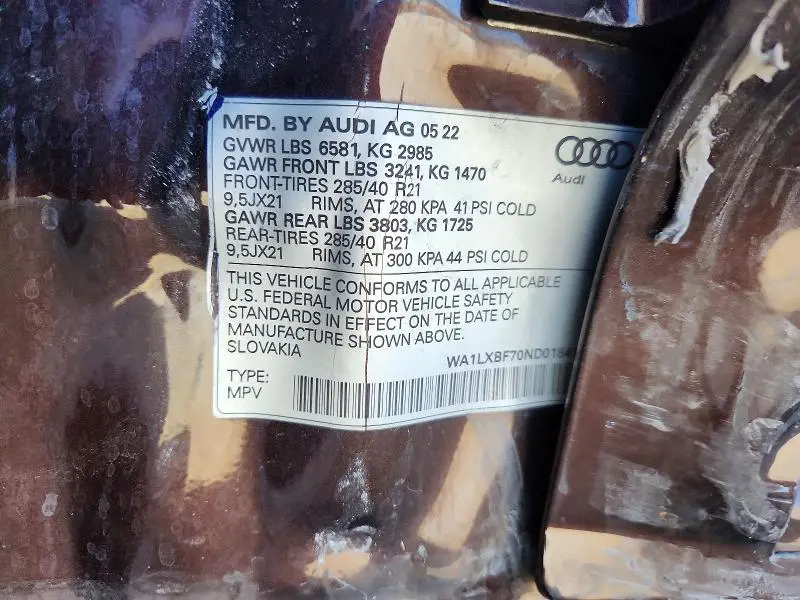 2022 AUDI Q7 PREMIUM PLUS  