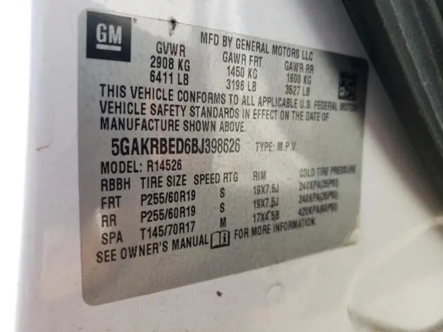 2011 BUICK ENCLAVE CXL  