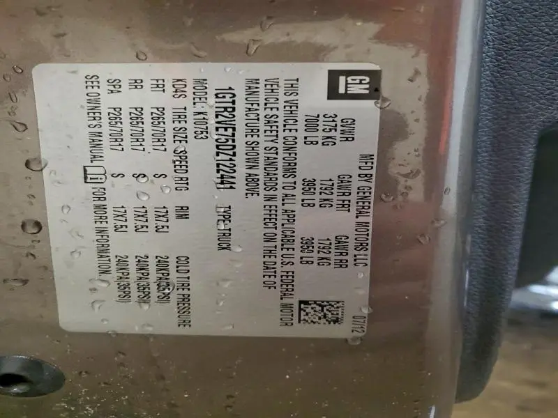 2013 GMC SIERRA K1500 SLE  