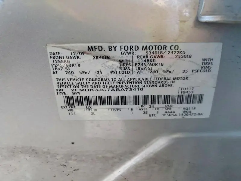 2010 FORD EDGE SEL  