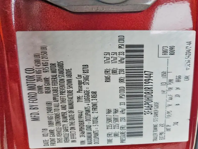 2018 FORD FUSION SE  