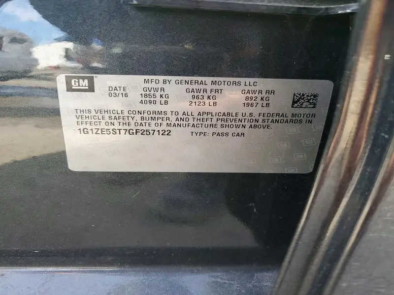 2016 CHEVROLET MALIBU LT  