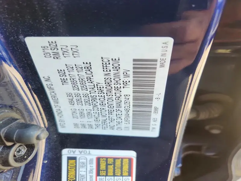 2016 HONDA CR-V SE  