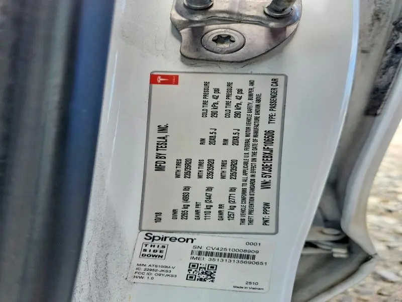 2018 TESLA MODEL 3   
