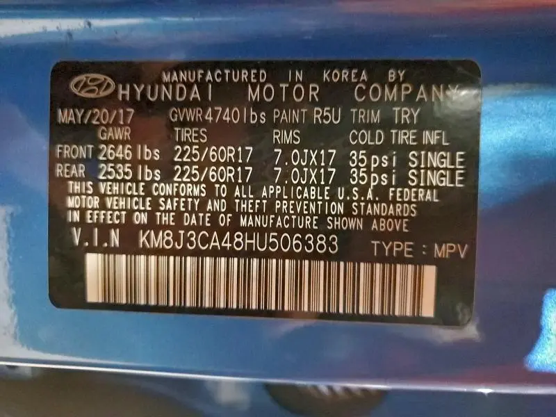 2017 HYUNDAI TUCSON LIMITED  