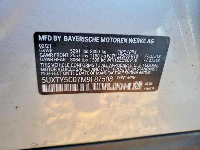 2021 BMW X3 XDRIVE30I  