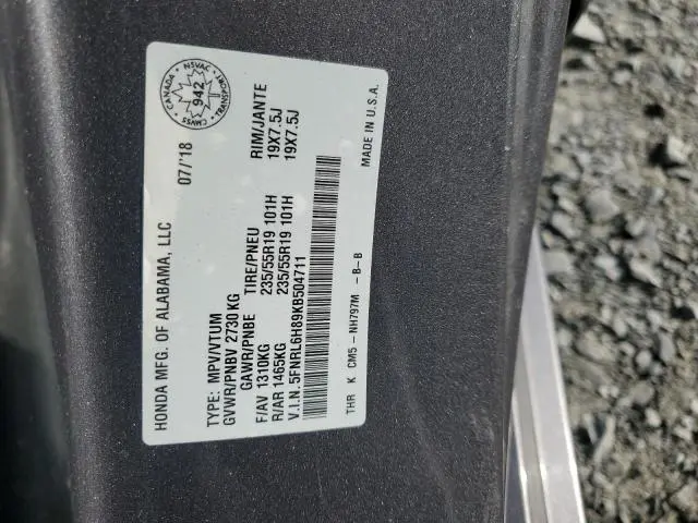 2019 HONDA ODYSSEY TOURING  