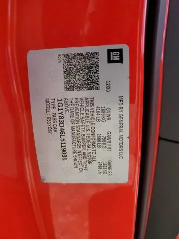 2020 CHEVROLET CORVETTE STINGRAY 3LT  