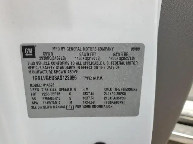 2010 CHEVROLET TRAVERSE LT  