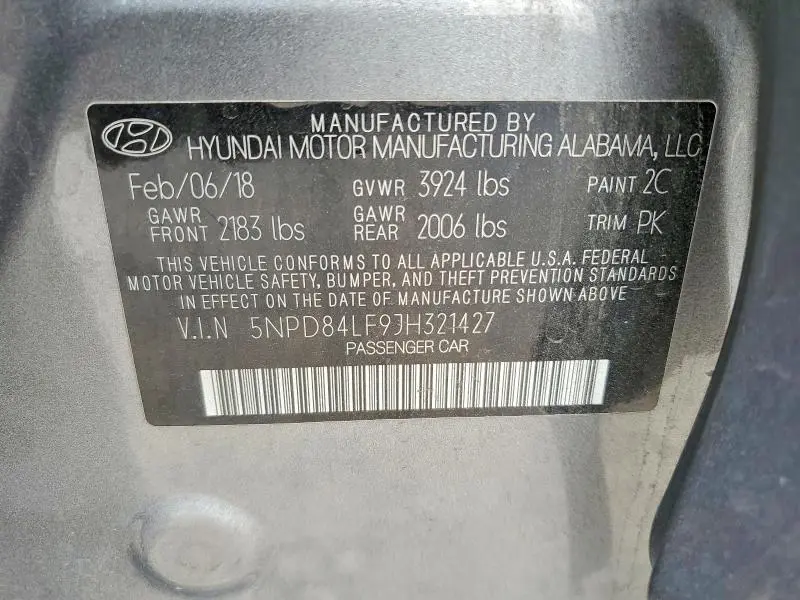 2018 HYUNDAI ELANTRA SEL  