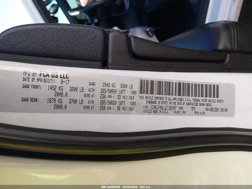 2018 JEEP GRAND CHEROKEE ALTITUDE 4X4