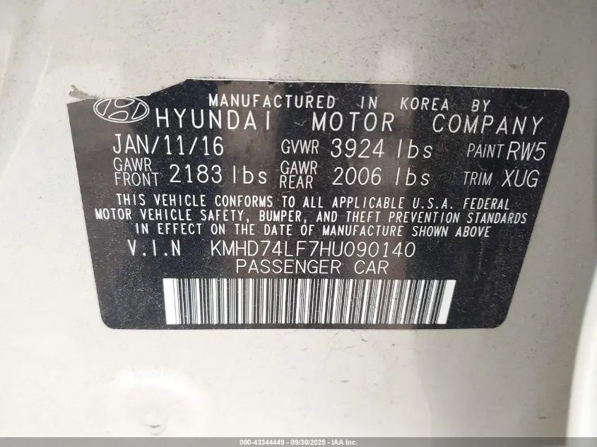 2017 HYUNDAI ELANTRA SE