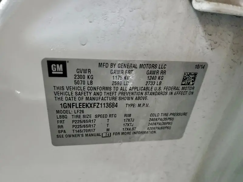 2015 CHEVROLET EQUINOX LS  