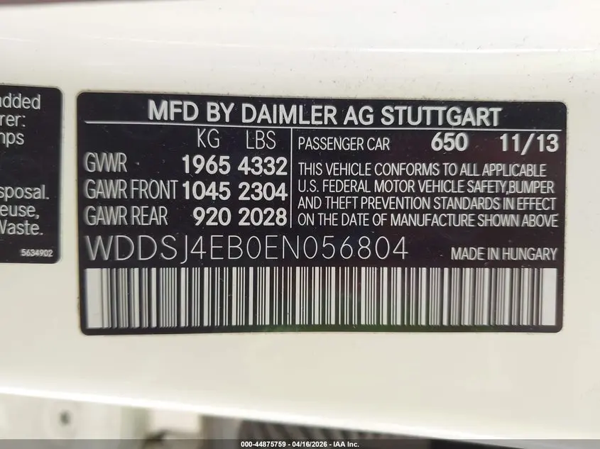2014 MERCEDES-BENZ CLA 250  