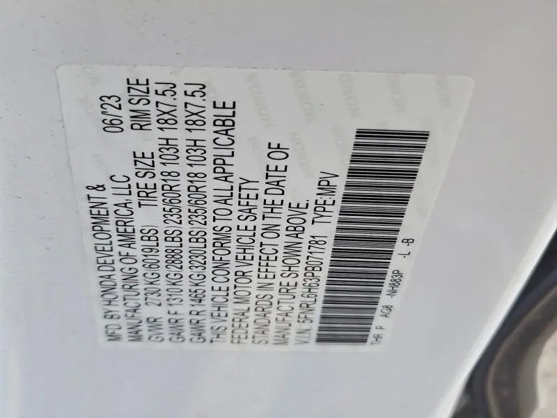 2023 HONDA ODYSSEY EXL  