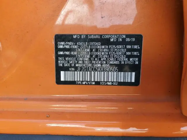 2019 SUBARU CROSSTREK PREMIUM  