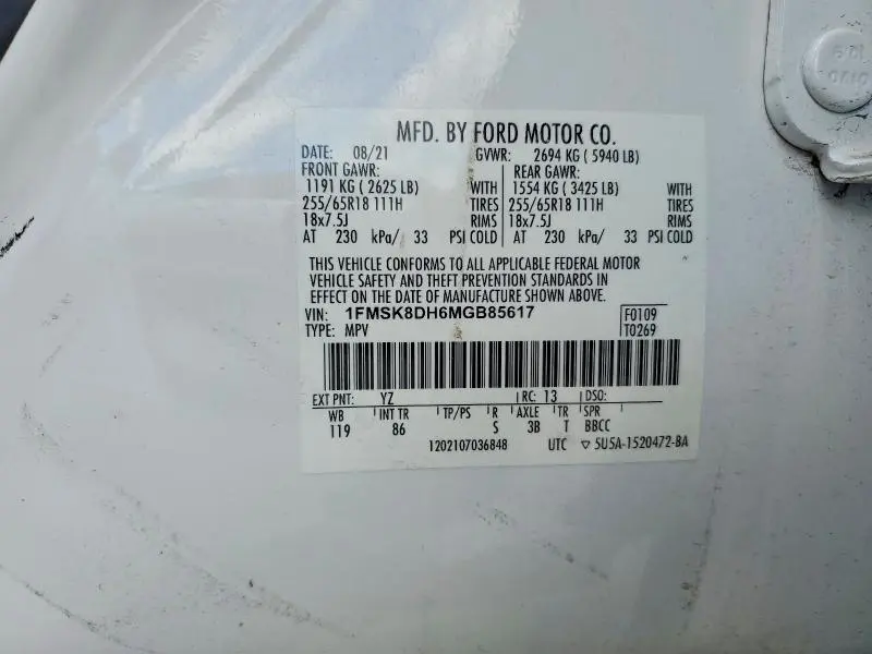 2021 FORD EXPLORER XLT  