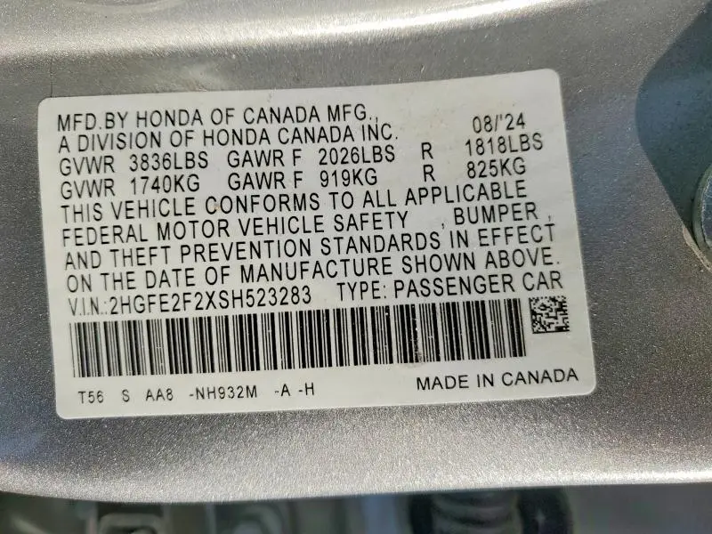 2025 HONDA CIVIC LX  