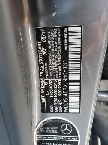 2018 MERCEDES-BENZ CLA 250  