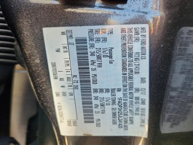 2019 FORD FUSION SE  