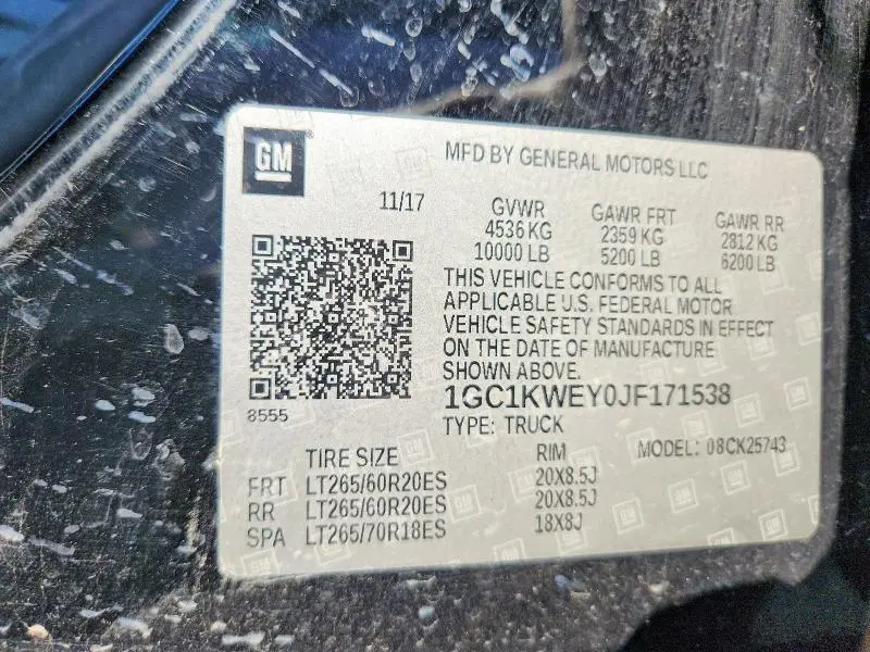 2018 CHEVROLET SILVERADO K2500 HEAVY DUTY LTZ  