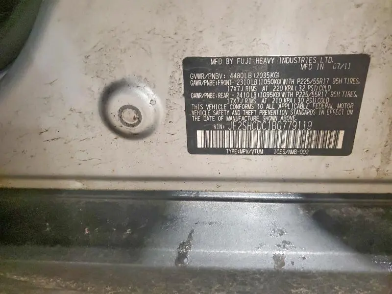 2011 SUBARU FORESTER 2.5X PREMIUM  