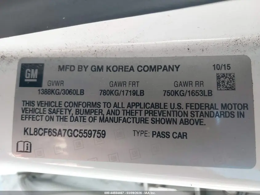 2016 CHEVROLET SPARK 2LT CVT