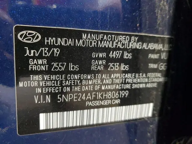 2019 HYUNDAI SONATA SE