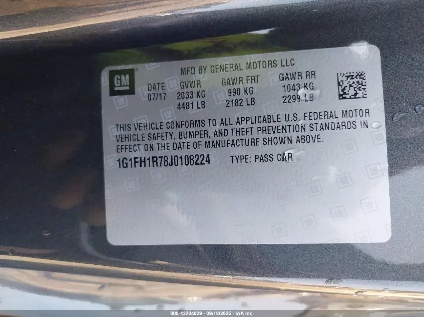 2018 CHEVROLET CAMARO 2SS