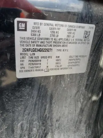 2016 CHEVROLET EQUINOX LTZ  