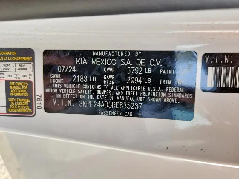 2024 KIA FORTE LX  
