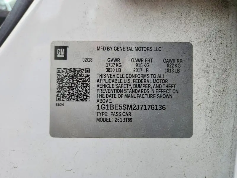 2018 CHEVROLET CRUZE LT  