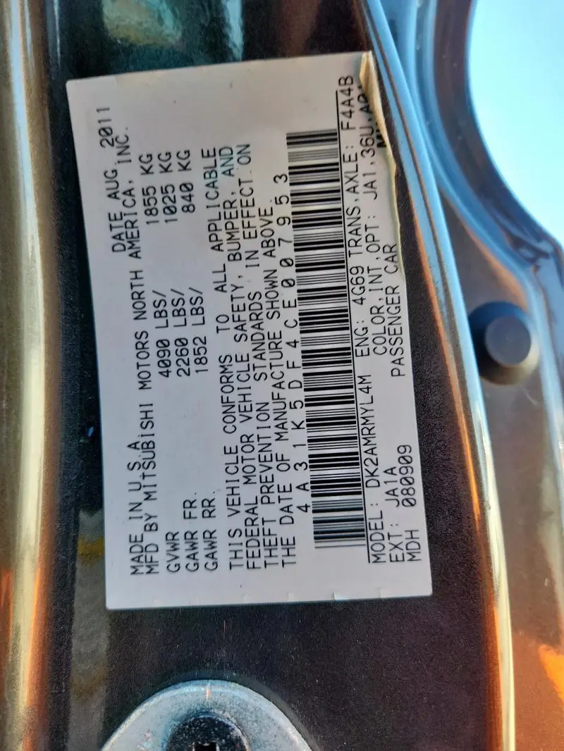 2012 MITSUBISHI ECLIPSE GS SPORT  