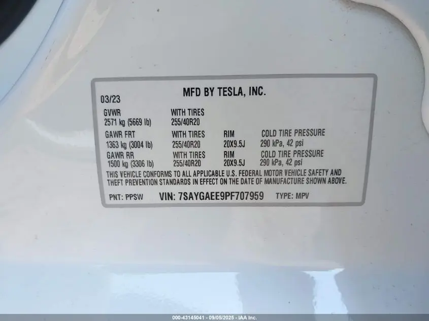 2023 TESLA MODEL Y AWD/LONG RANGE DUAL MOTOR ALL-WHEEL DRIVE