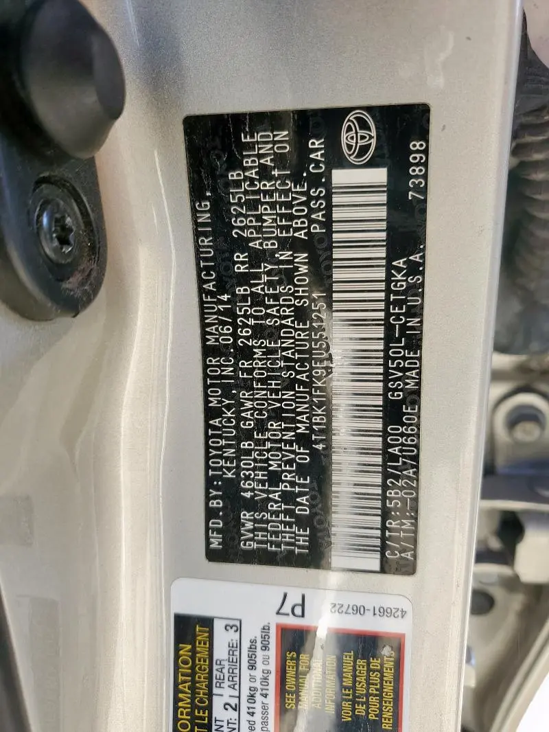 2014 TOYOTA CAMRY   