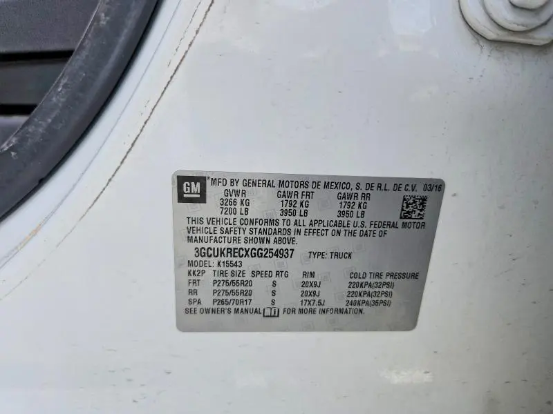 2016 CHEVROLET SILVERADO K1500 LT  