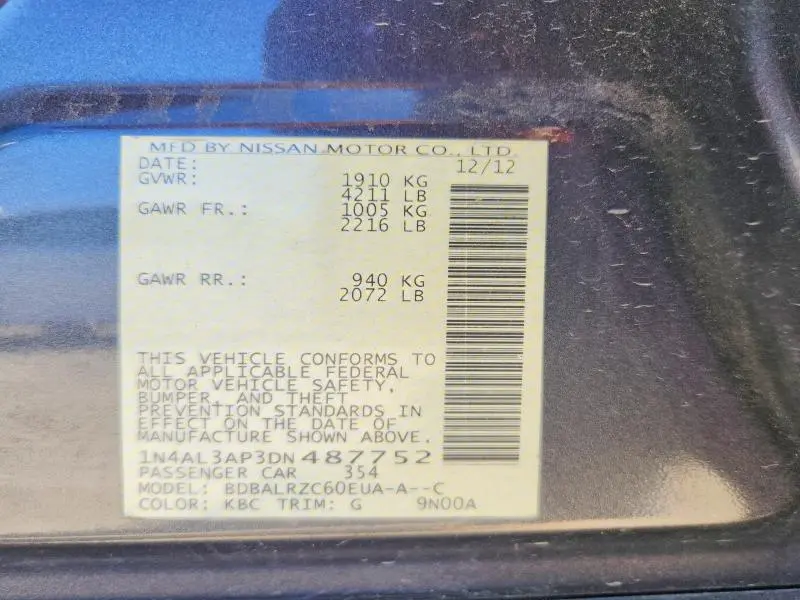 2013 NISSAN ALTIMA 2.5  