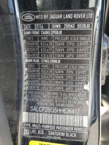 2017 LAND ROVER DISCOVERY SPORT SE  