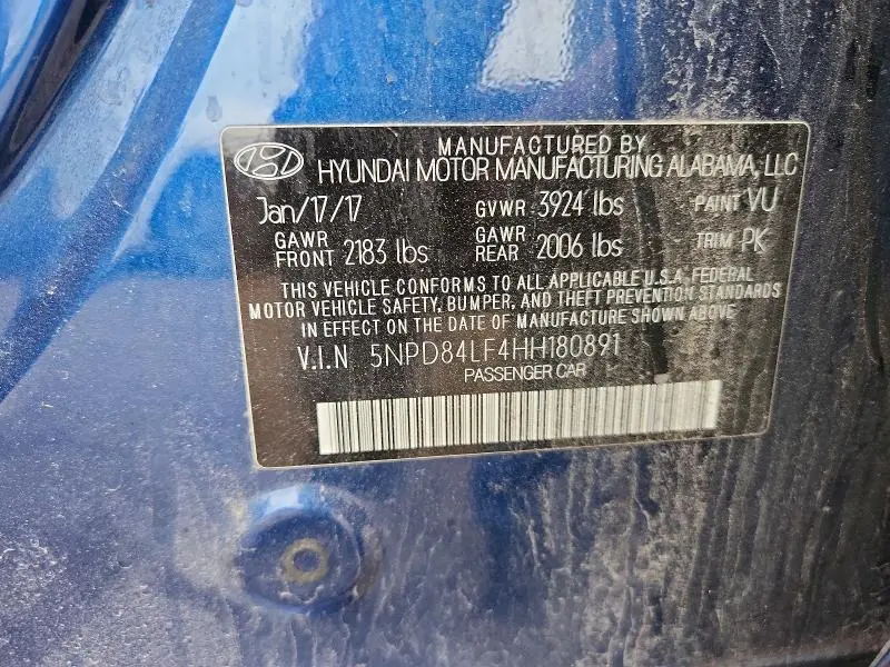2017 HYUNDAI ELANTRA SE  