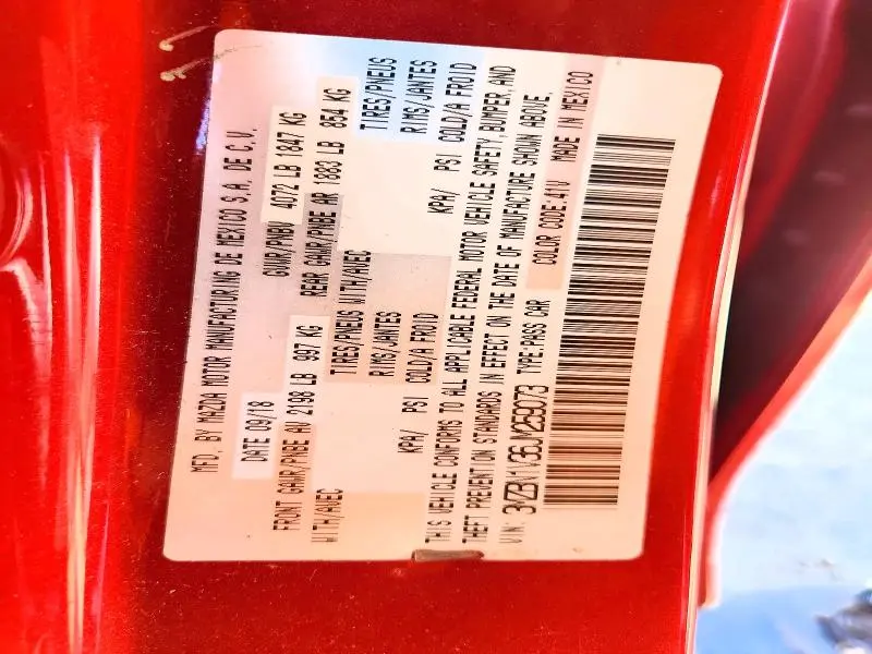 2018 MAZDA 3 TOURING  