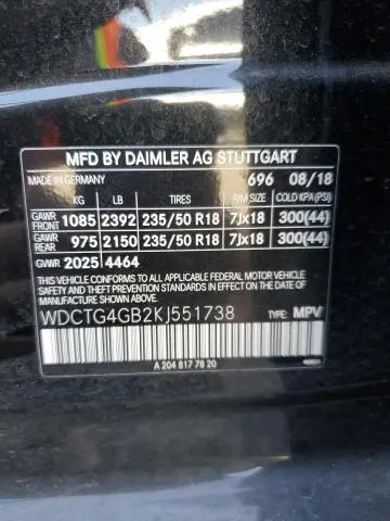 2019 MERCEDES-BENZ GLA 250 4MATIC  