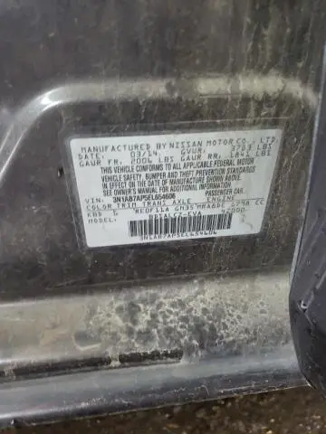 2014 NISSAN SENTRA S  