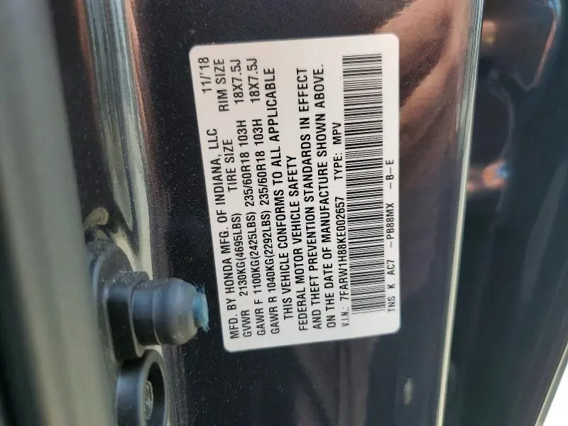 2019 HONDA CR-V EXL  