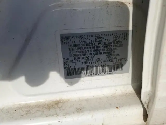 2015 NISSAN SENTRA S  