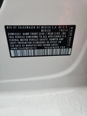 2015 VOLKSWAGEN JETTA SE  