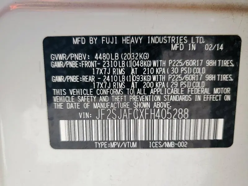 2015 SUBARU FORESTER 2.5I PREMIUM  