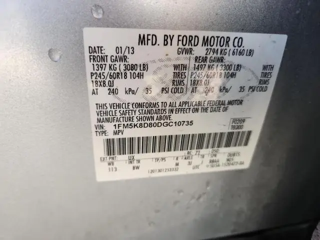 2013 FORD EXPLORER XLT  